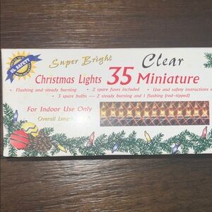 Super Bright Clear 35 Miniature Christmas Light Set